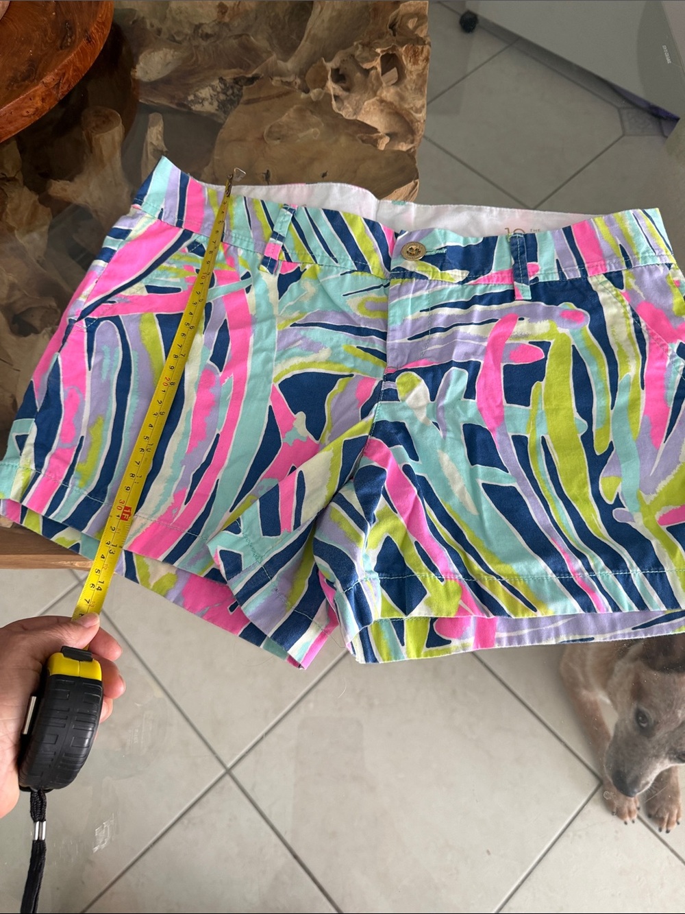 Lilly Pulitzer Neon Palm Print Bermuda Shorts in Pink, Blue & Green